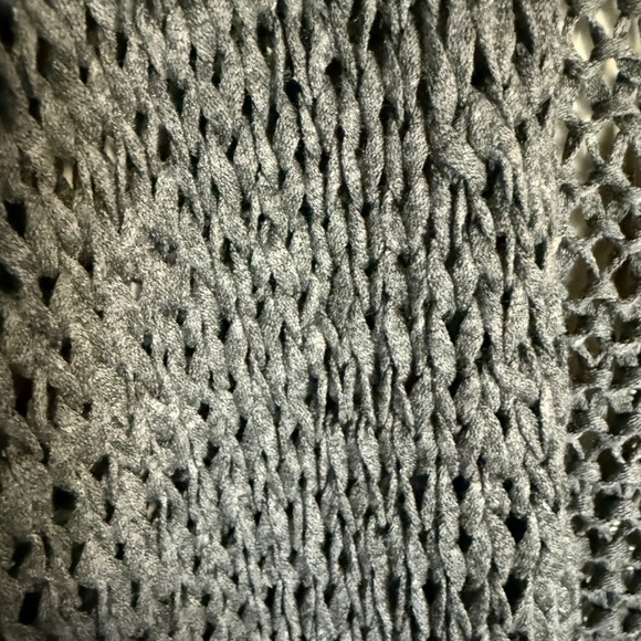 Eileen Fisher Gray Metalic 3/4 Sleeves Open Front Cardigan Size Small - Picture 2 of 8